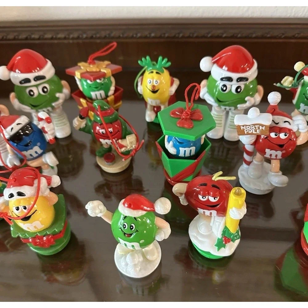Vintage Mars M&M's‎ Christmas Train Series 18 Candy Toppers Ornaments